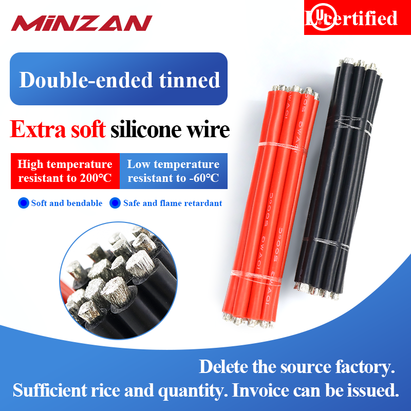 OEM Car DC Lithium Battery Jumper Cable 25mm 35mm 2 3 4 5 6 AWG Silicone Power Connection Cable With M8 Ring Terminal Lug
