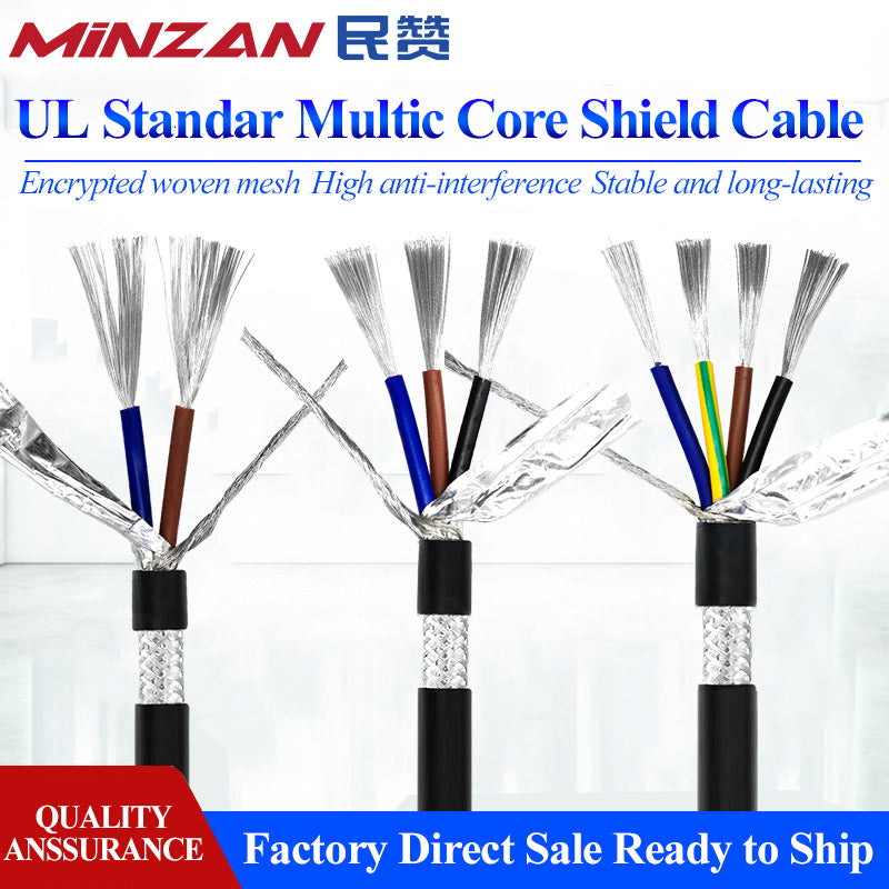 UL2464 28 26 24 22 20 18awg Multi-Core Shield Cable 2/3/4/5/6/7/8 Core Sensor Wires for Power Cables PVC Insulation Stranded