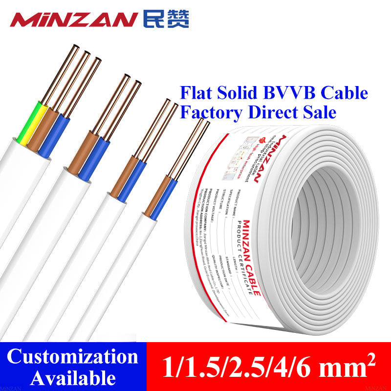 SAA 0.75mm 1mm 1.5mm 2.5mm 4mm 6mm As/nzs5000 Copper Conductor Electrical 2 3 Core Twin and Earth Tps Flat Flexible Cable