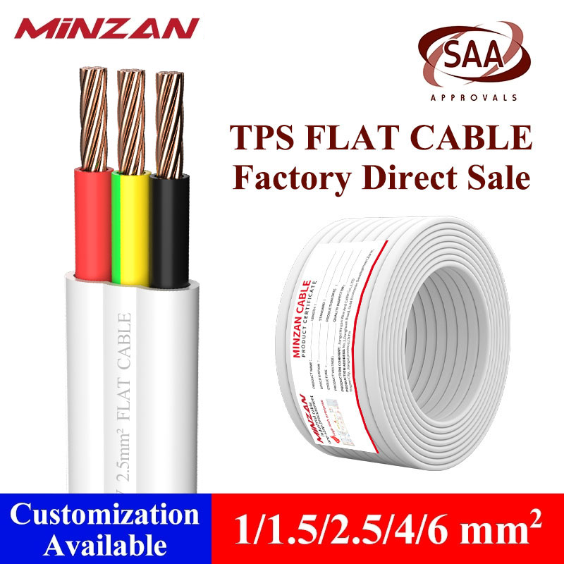 Manufacturer Electrical Wire Flat Cable 2 Core 3 Core 1.5 2.5 4sqmm Jacket PVC Wire and Cable Electrical Wires Flat Cable