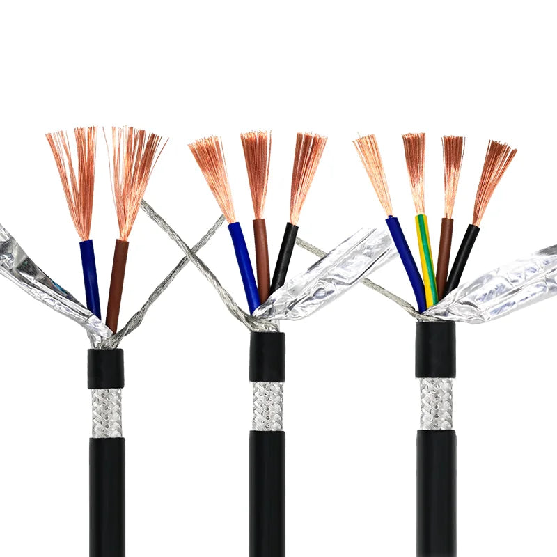 RVVP 0.5 0.75 1.0 1.5 Cross Section Flexible Electric Copper Wire PVC Insulation 4 Core Shield Cable RVVP 3 Core Shielded Cable