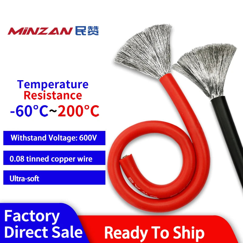 High Flexible Soft Silicone Cable 6awg 10awg 12awg Electrical Wires 26 24 22 20 18 16 14 12 Awg Silicone Wires Single Core Wire