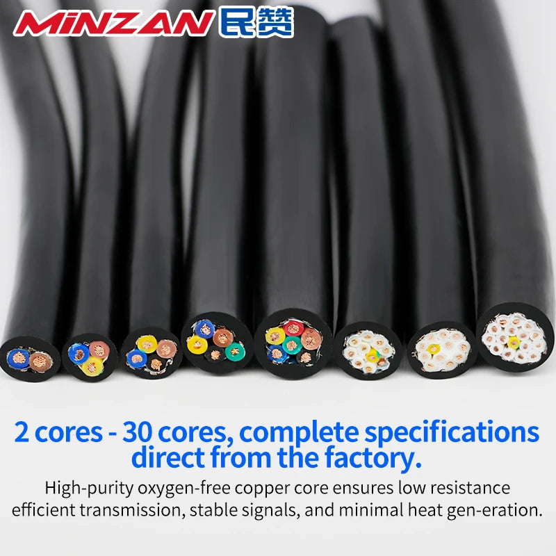 RVVP Shielded Cable 2/3/4/5/6/7/8/10 Cores Tinned/Bare Copper PVC Insulated Control Cable Signal Wire
