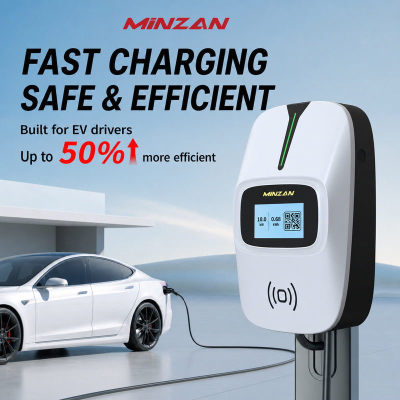 Minzan 7kW Type 2 EV Charger 16A – EU Standard Home Charging Station with IP55 Waterproof Protection