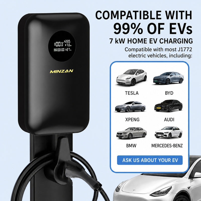 Custom J1772 EV Charger 7kW 32A – US Standard Home Charging Station with 4G Smart Connectivity & OEM Customization Available