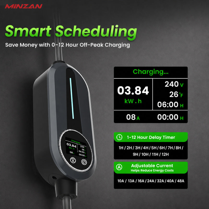 J1772 EV Charger 16A/32A 7kW – US Standard Home Charging Station with LED Display, IP66 Waterproof & Wholesale for Global Export