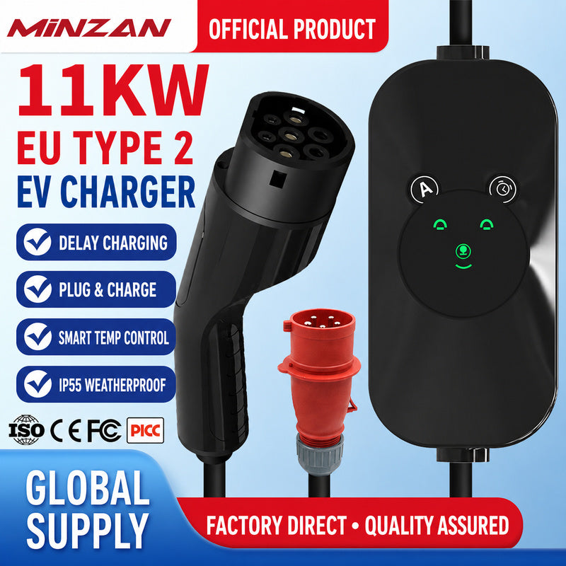Type 2 EV Charger 16A 11kW – EU Standard Home Charging Station for Electric Vehicles