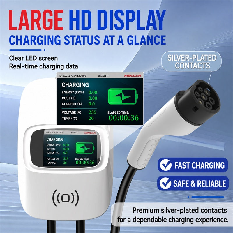 Custom Type 2 EV Charger 7kW – EU Standard Home Charging Station with OEM LOGO Customization for All Electric Vehicles