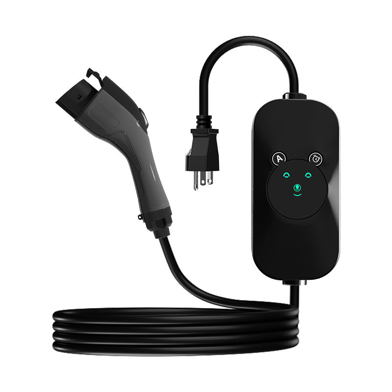 J1772 EV Charger 16A/32A 7.68kW – US Standard Home Charging Station with LED Display, IP66 Waterproof & Flame-retardant Shell for Global Export