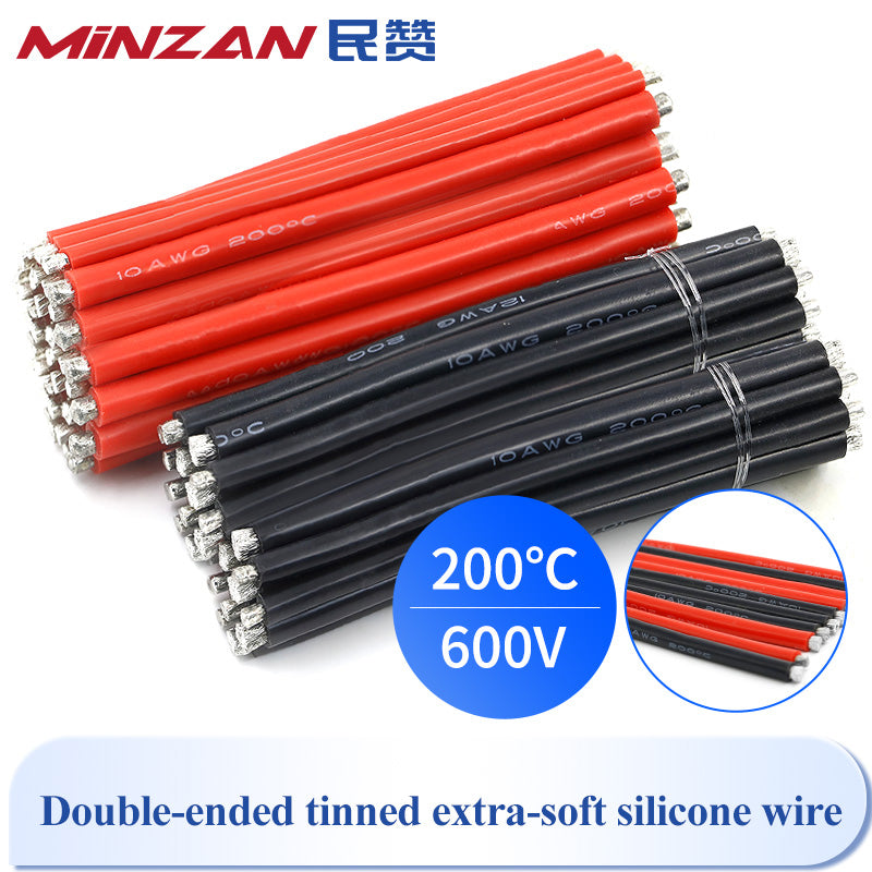 2AWG 4AWG 6AWG 8AWG 10AWG 12AWG 14AWG 16AWG 18AWG 200C Red Black Silicone Wire Temperature Proof Flex Soft Silicone Rubber Cable
