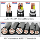 0.6/1KV CU/XLPE/PVC BS5467 U-1000 R2V X-90 NYY N2XY N2XRY YJV YJLV YJV22 3/4/5 Core 2.5mm 4mm 10mm Aluminum Copper Power Cable