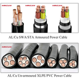 3 4 5 Core 16mm 25mm 35mm Copper Aluminum Core Electric Wire YJV YJV22 Steel Wire/Tape Armoured PVC/XLPE Underground Power Cable