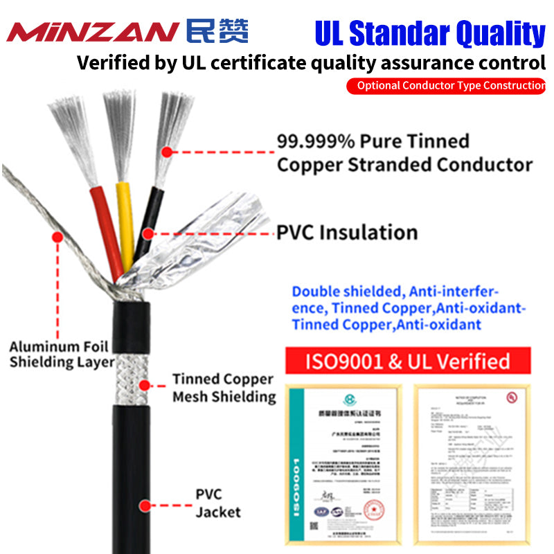 UL2464 28 26 24 22 20 18awg Multi-Core Shield Cable 2/3/4/5/6/7/8 Core Sensor Wires for Power Cables PVC Insulation Stranded