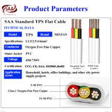 TPS 3 Core 2+E PVC Insulated Electric Wire 450/750V SAA Approved 2.5mm2 Flat Twin Earth 6mm Cable Solid Copper 2 Core 2.5mm2