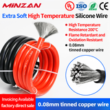 Soft Tinned Copper Silicone Wire 3239 Stranded Conductor 3000V High Temperature 200 Degrees RC Car Battery Compatible 6-24AWG