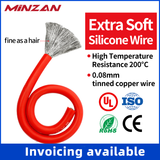 High Flexible Soft Silicone Cable 1awg 2awg 4awg 6awg 8awg 10awg 12awg 14awg Silicone Wire Electrical Tinned Copper