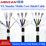 UL2464 28 26 24 22 20 18awg Multi-Core Shield Cable 2/3/4/5/6/7/8 Core Sensor Wires for Power Cables PVC Insulation Stranded