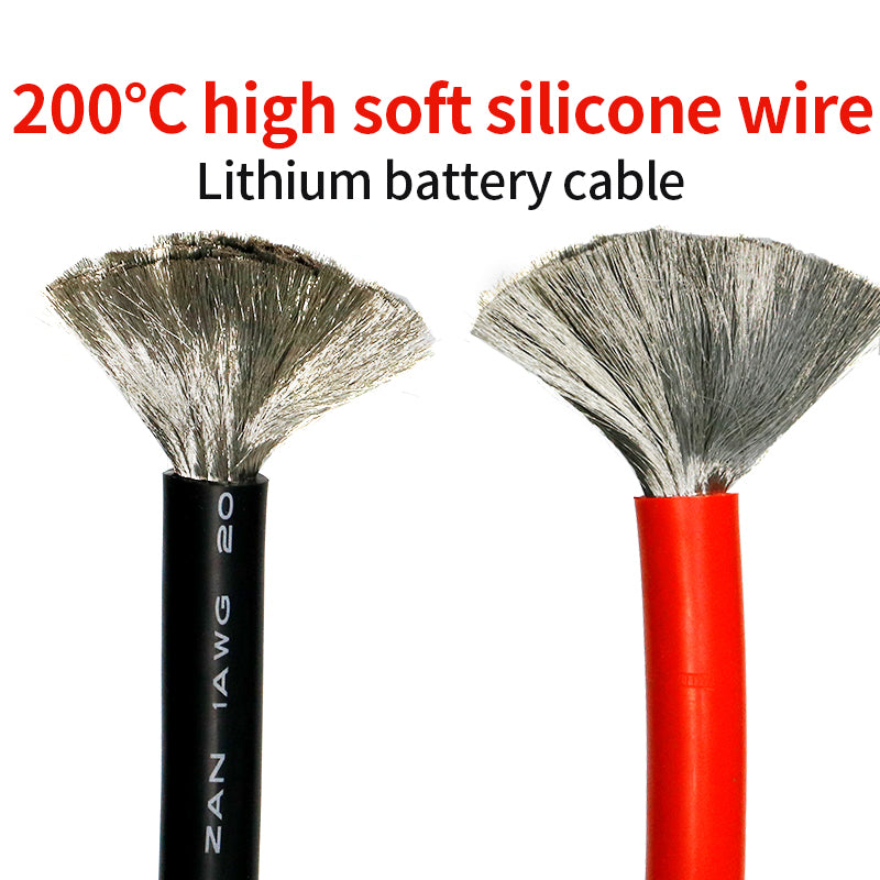 2AWG 4AWG 6AWG 8AWG 10AWG 12AWG 14AWG 16AWG 18AWG 200C Red Black Silicone Wire Temperature Proof Flex Soft Silicone Rubber Cable