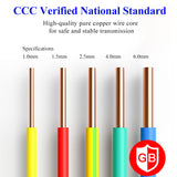 BVR Single Core Copper PVC Insulated House Wiring Cable 1.5mm 2.5mm 4mm 6mm 10mm 16mm Building Wire for Electrical Applications