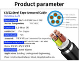 0.6/1KV CU/XLPE/PVC BS5467 U-1000 R2V X-90 NYY N2XY N2XRY YJV YJLV YJV22 3/4/5 Core 2.5mm 4mm 10mm Aluminum Copper Power Cable