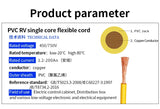 99.99% Pure Copper Conductor  Wire Electrical Cable 0.5mm 1mm 1.5mm 2.5mm Electronic Wire  Electrical Cable for Inner Wiring