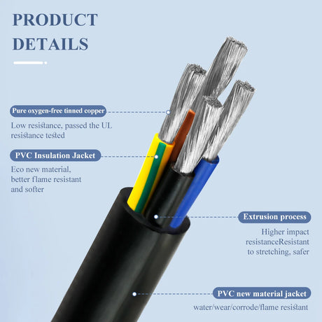 AWM 2464 80C 300V Vw-1 Multi Core 8/7/6/5/4/3 Core 6mm 4mm 2mm 1.5mm Un-shielded Flex Cable Copper PVC Control Electrical Cable