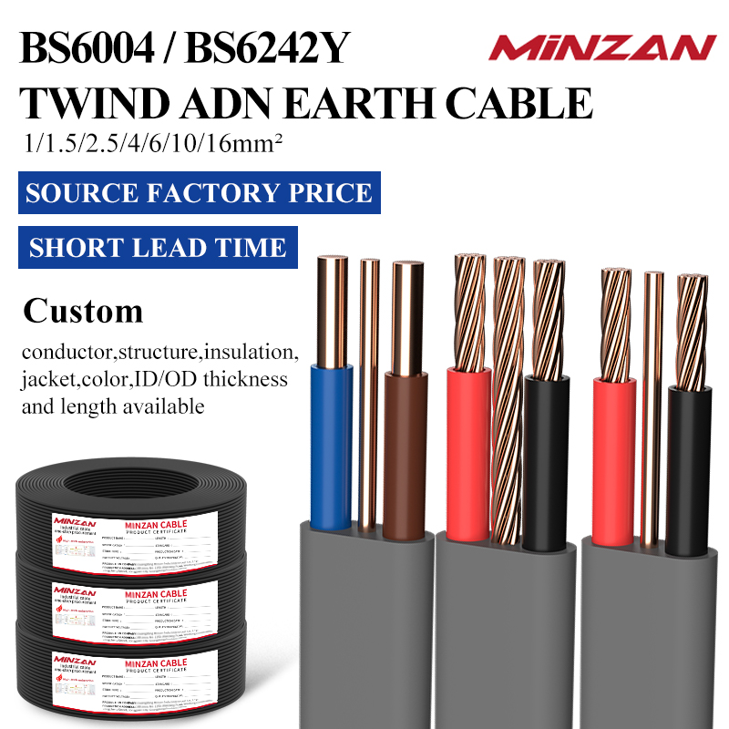SAA 0.75mm 1mm 1.5mm 2.5mm 4mm 6mm As/nzs5000 Copper Conductor Electrical 2 3 Core Twin and Earth Tps Flat Flexible Cable