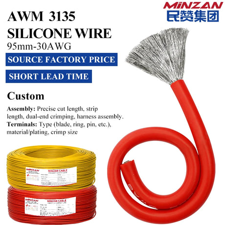 Factory Price AWM 3135 600V 22AWG Low Voltage Tinned Copper Electrical Silicone Cable Wire