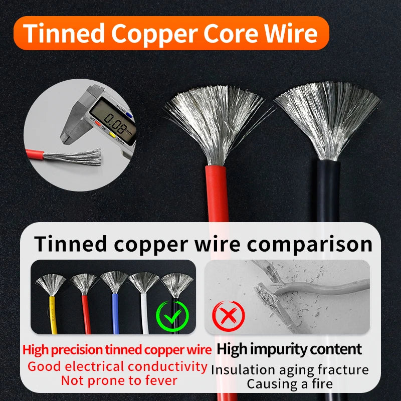 High Temperature Heat Resistance Insulation Insulated Silicon Rubber Cable 22 Awg 24Awg 26Awg 28Awg Silicone Wire