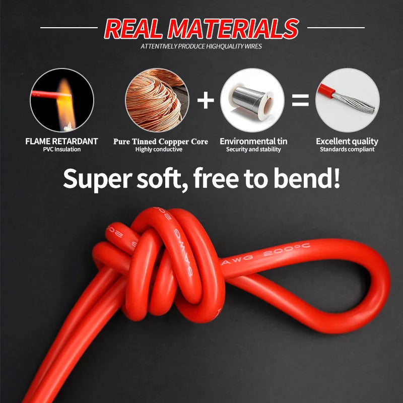 High Temperature Electric Wires Silicone Wire Cable  2 4 6 8 10 12 14 16 18 20 22 24 26 28 AWG