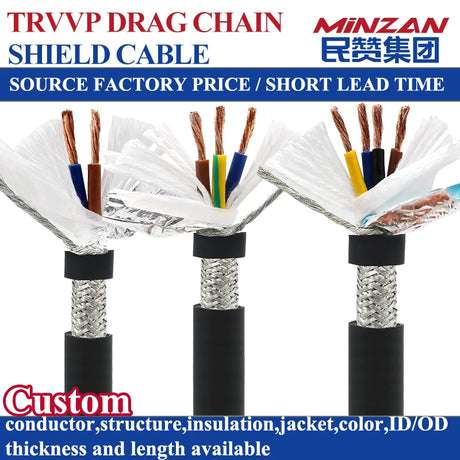 RVVP Flexible CU/PVC 300V Shielded Cable Audio Wire 26 24 22 20 18 16 Awg 6core Multicore Shielded  Signal Control Wire Cable