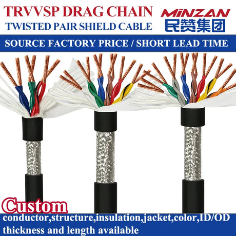 RVVP Flexible CU/PVC 300V Shielded Cable Audio Wire 26 24 22 20 18 16 Awg 6core Multicore Shielded  Signal Control Wire Cable