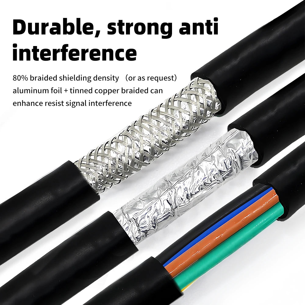 2464 Vw-1 Tinned Copper Core Conductor 2 3 4 5 6 Core 14awg16awg 18awg 20awg 22awg 24awg 26awg Singal Control Shielded Cable