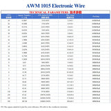 Awm 1007 1015 1015 Hook up Wire 105C Rated PVC Insulation Various Colors 18AWG to 10AWG