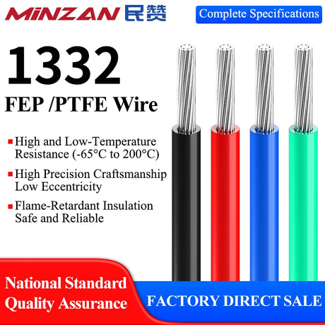 MiNZAN AWM 1332 Electric Wire Tinner Copper 10/12/14/16/18/20/22/24/26/28/Awg Flexible  FEP Electronic  Wire for Home Appliance