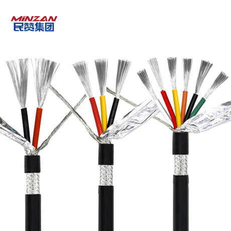 AWM  2464 3core 20awg 22awg 24awg 26awg Shield Wires 4.0mm Double Braided Cable Multic Core Tinned Copper Signal Shield Cable