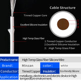 Awm 3122 Glass Fibre Silicon Fiberglass Wire 200 Degree VW-1 FT1 300V 16AWG 18awg 20awg 22awg Silicone Insulated Wire Cable