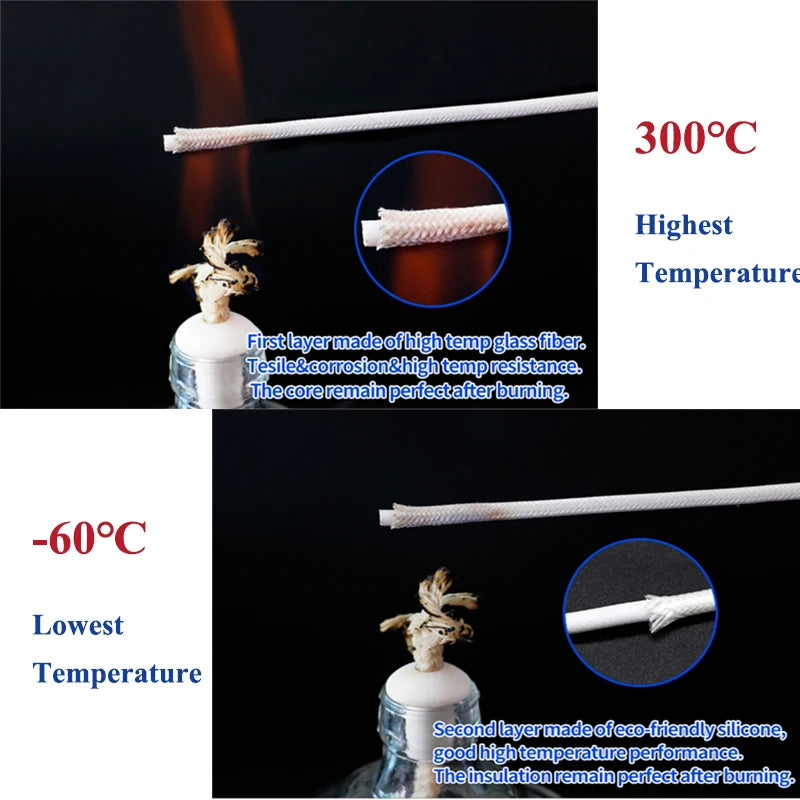Soft Silicone Cable Wire 300V Tinned Copper Fiber Glass Copper Core Silicone Rubber Insulation Wire