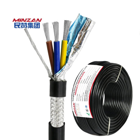 AWM 2547 Black 20awg 24awg 4 Core 3 Core 2 Core Shielded Wire Roll PVC Insulated Tinned Copper Multicore Double Sheathed Cable