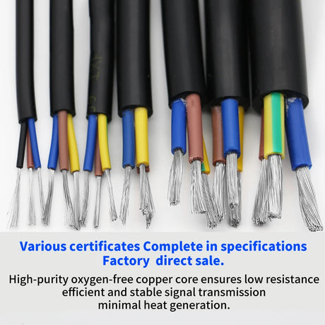 AWM 2464 80C 300V Vw-1 Multi Core 8/7/6/5/4/3 Core 6mm 4mm 2mm 1.5mm Un-shielded Flex Cable Copper PVC Control Electrical Cable