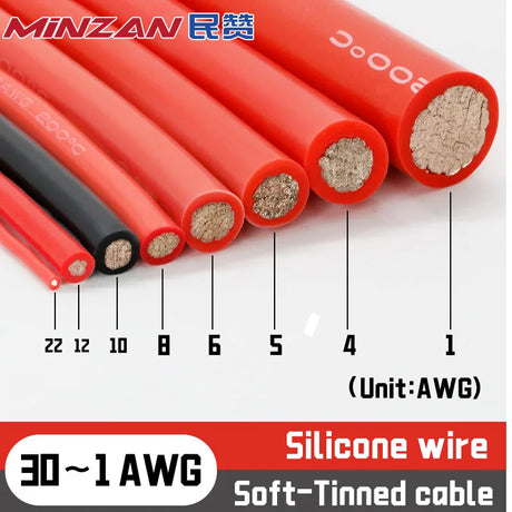 Single Core High Flexible Soft  Silicone Cable 12awg  Electrical Wires Ed Black Yellow Blue Green  Silicone Wires
