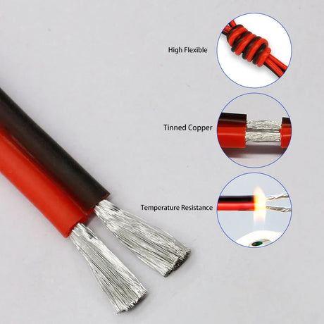 High Temperature Heat Resistant 20AWG 18AWG 15AWG 13AWG 11 13 15 18 20 AWG Gauge Tinned Copper Cable Parallel  Silicone Wire