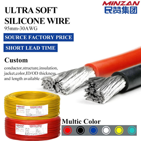 High Temperature Wire Cable Silicone Wire 10 Awg 8awg 6awg 4awg 2awg  Cable Silicone Copper Wire for Car Battery Motor