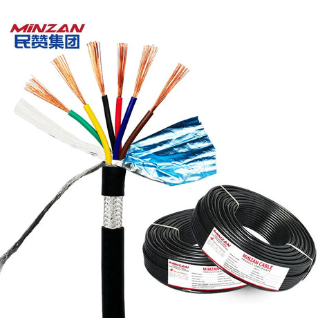 MiNZAN 6cores Shielded Unshielded Signal Control Cable 2 3 4 5 6 7 8 Core Copper Wire Conductor Electric Wire Shielded Cable