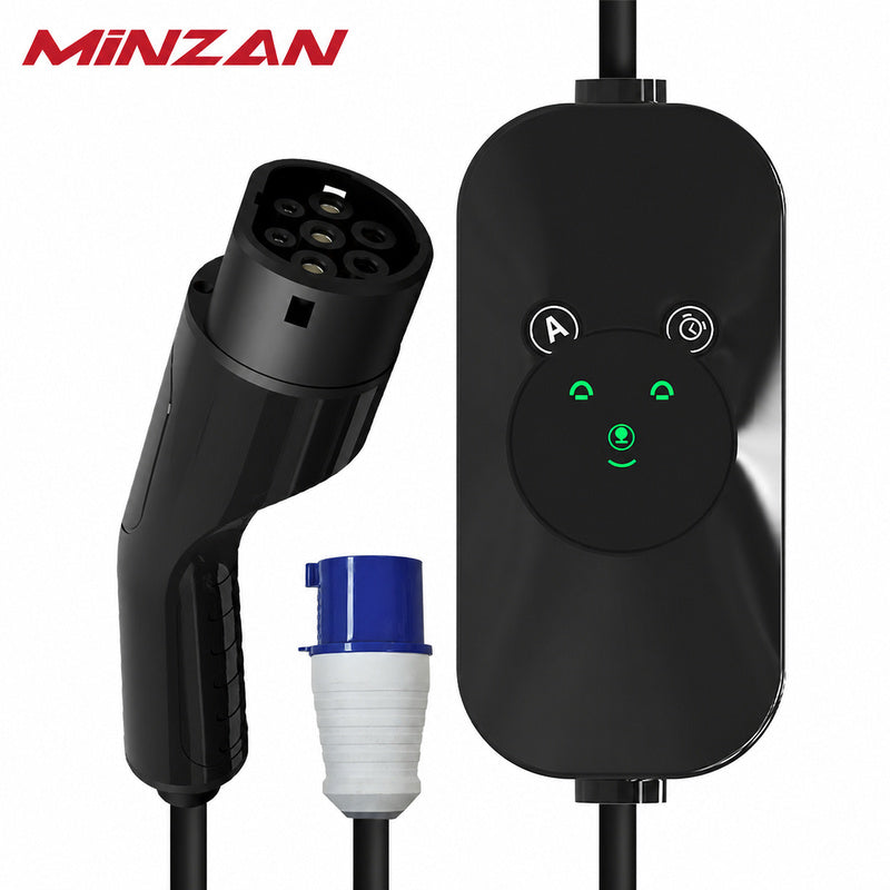 Custom Type 2 Portable EV Charger 16A 7kW – EU Standard Charging Gun with OEM LOGO Customization for Home & Travel