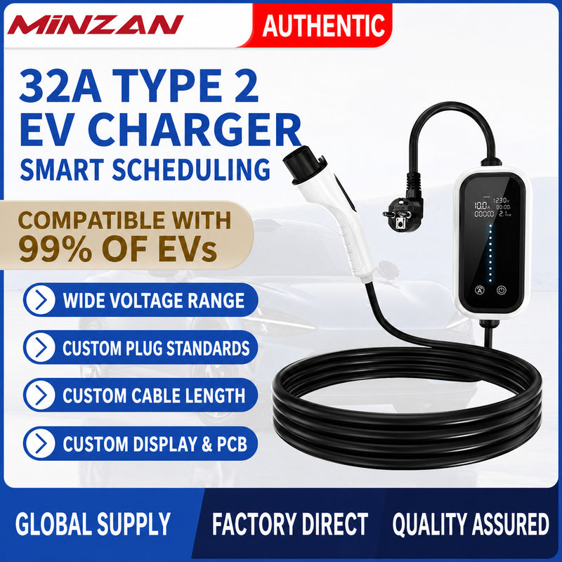 EU Standard Type 2 EV Charger 16A 7kW – Home Electric Vehicle Charging Station with Type 2 Cable