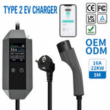 Custom Type 2 EV Charger 16A 7kW – EU Standard Charging Gun with OEM LOGO Customization for Electric Vehicles