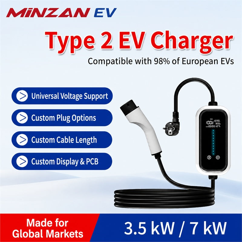 Type 2 EV Charger 16A 7kW – EU Standard Home Charging Station for Electric Vehicles
