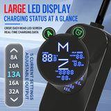 J1772 EV Charger 16A/32A 7.68kW – US Standard Home Charging Station with LED Display, IP66 Waterproof & Flame-retardant Shell for Global Export