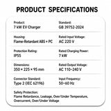 Custom Type 2 EV Charger 7kW – EU Standard Home Charging Station with OEM LOGO Customization for All Electric Vehicles